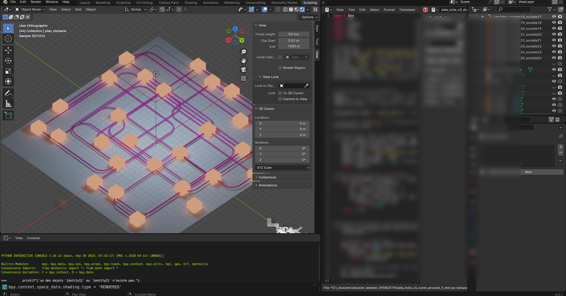 WIP – Blender & Modélisation 3D de toiles : quand les données deviennent un écosystème visuel